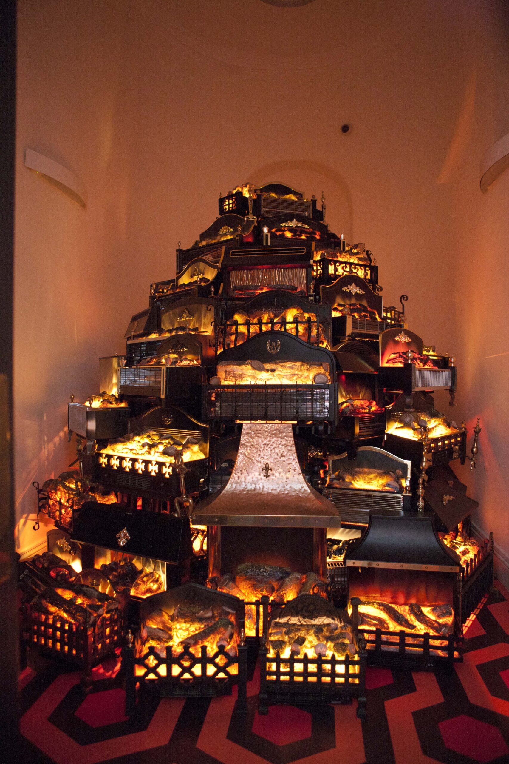 Somerset House, London. Daydreaming with Stanley Kubrick Exhibition PREVIEW. Frame shows Stuart Haygarth work entitled PYRE 2016 Pictures by Richard Cannon/cannonpictures.com on Tuesday 5th July FEE NEGOTIABLE